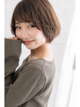 ヘアアンドビューティー ミック(Hair & Beauty miq) 斜めバング×前下がりで小顔＊大人かわいいナチュラルボブ