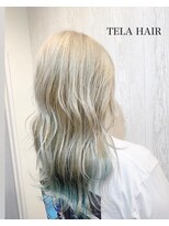 テーラヘアー 南行徳店(TELA HAIR) 波巻きウェーブ×ホワイトシルバー×ターコイズブルー【南行徳】
