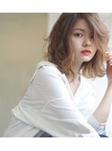 大人可愛い20代30代40代似合わせカットイメチェン流しバング