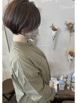 バンビ プライベート サロン(Bambi private salon) 大人可愛い耳掛けショートボブ*バイオレットベージュ*Bambi松平