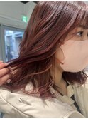【MOMOKA】ブリーチなし　ワインレッドカラー