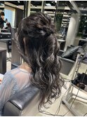 結婚式ハーフアップアレンジ