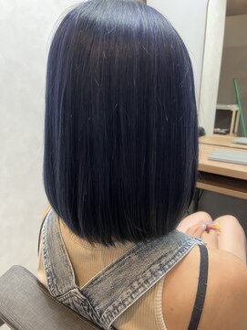 テーラヘアー 土気あすみが丘店(TELA HAIR) ボブ　ネイビーブルー