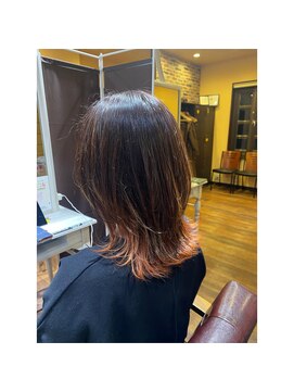 ピコット(picot) 裾レイヤー×オレンジ×ミディアムレイヤー