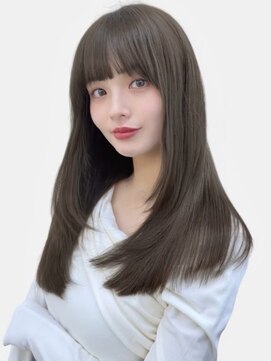 ユーフォリア 銀座(Euphoria) ストレート 顔周りレイヤーカット ダークアッシュ ロングヘア