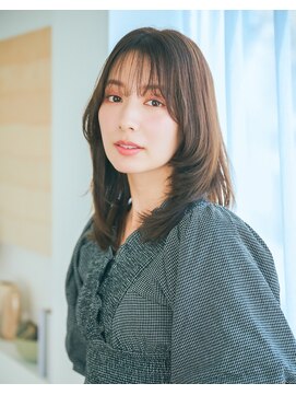 リトル 八戸(little) 大人かわいい毛流れ艶ミディ×シースルーバンク［八戸駅］