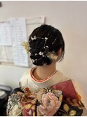 編み込みヘアセット