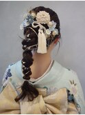 水引 金箔 成人式ヘア 卒業式ヘア 袴ヘア 振袖ヘア/asuka