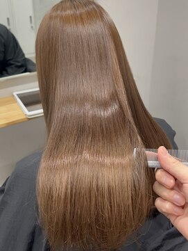 リグ 横浜(Lig.) 髪質改善縮毛矯正ストレートマロンベージュカラー/横浜/横浜駅