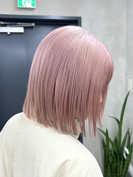 ニコ トウキョウ 渋谷(nico TOKYO) ホワイトピンクダブルカラーケアブリーチハイトーンボブ