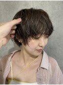 丸みショートシースルーバングくびれショートボブミニボブ