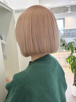 サンク 原宿 表参道(cinq) 顎下ボブヘーゼルグレージュミルクティーカラーインナーカラー