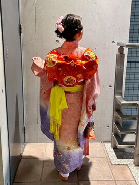 七五三　編み込みアレンジ♪ 着付け、ヘアメイク