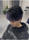 パープルインナーカラーフェザーショート