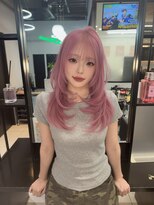 ラピス 名古屋 栄店(Lapis) ピンクラベンダー/ハッシュカット/レイヤーカット/ブリーチ