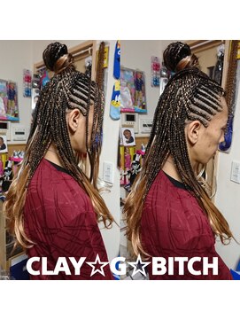 クレイジービッチ(CLAY G BITCH) 【BRAIDS+CORNROW】毛先きを残して楽しむショートBRAIDS