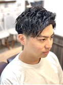 ツーブロック／パーマ<理容室>[メンズ/シェービング/床屋/上野]