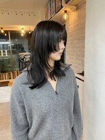 ヘアー アレス(hair ales)&nbsp;レイヤーエクステ、エクステウルフ　ミディアムレイヤー