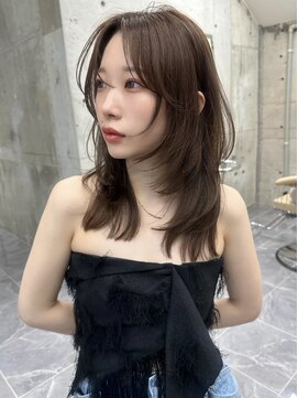 サイン 渋谷(SIGN) 韓国ヘアーハッシュカットレイヤーカットグレージュブリーチ無し