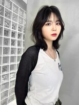 ロンド ジュルード 名古屋(Lond jeloud)&nbsp;シースルーバング　ウェーブミックス　ミディアム