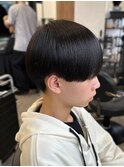 黒髪マッシュナチュラルマッシュメンズヘア韓国ツーブロック