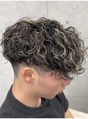 熊本メンズパーマ スペインカール メッシュ MEN'S HAIR ブリーチ