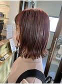 ぱつっと外ハネボブ 透明感カラー ブリーチなしカラー 長崎浜町