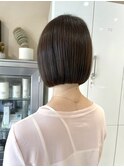 切りっぱなしボブ タッセルボブ オリーブベージュ グレージュ