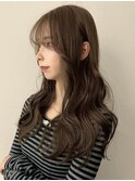 都島/ココアブラウン/ブリーチなしWカラー/韓国/ぱっつん前髪