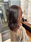 インナーカラー×アプリコットオレンジ