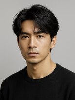 ハレ メンズサロン たまプラーザ(Hale)&nbsp;Haleメンズリバースセンターパートニュアンスパーマたまプラーザ