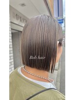 オーガニックエコ 川越(organic+eco)&nbsp;20代30代40代/オリーブベージュ/切りっぱなしボブ/夏ヘア