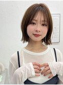 くびれミディボブ/切りっぱなしボブ/ミルクティーベージュ2