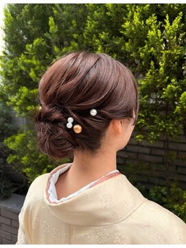 バサラ 大阪梅田店(VASARA) 訪問着　ヘアセット　セミロング　まとめ髪　礼装　大阪