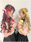 【ふたごヘアセット】レースアップツインテール