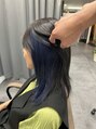 テーラヘアー ユーカリが丘店(TELA HAIR)&nbsp;表面は暗めでインナーはネイビーブルーカラーでオシャレ度アップ