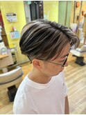 メンズニュアンスショートハイライトカラーデザイン