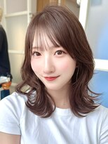 アフロートリノ(AFLOAT Leino)&nbsp;ミディアムヘア　くびれヘア　韓国ヘア　薄め前髪