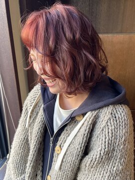 ダアッカ(da acca) ブリーチなしダブルカラーレッドオレンジ