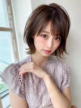 アフロート エル 大阪(AFLOAT L) 【20代30代】ココアブラウン/切りっぱなしボブ/シースルー前髪