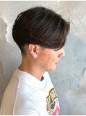 メンズセンターパートニュアンスフェザーパーマ群馬高崎眉毛