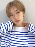 マッシュショート　前髪長めショート　丸み　ショートカット