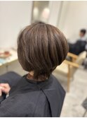大人美フォルムの丸みショートボブ/30代/40代/50代