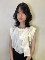 アクシス 栄店(`AXIS)&nbsp;森崎ミルクティーブロンド/ダークブルー/デジタルパーマ/栄