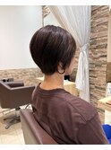 大人ショート×白髪ぼかしカラー8.12ナチュラルショート