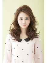 ハピエル ヘアークルー(HAPPYEL hair crew)&nbsp;エアーウェーブセンターパートゆるふわナチュラルブラウン