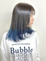 フォーク FOLK&nbsp;【FOLK】グレー＆ブルー２トーンカラー☆似合わせミディアム♪