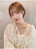 シルキーベージュ 大人マッシュショート 斜めバングt810