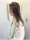 ロングレイヤー 顔周りカット グレージュsk