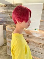 ニュート(Neut )&nbsp;ハイトーンピンクレッドカラー/ショートボブ/ケアブリーチ名古屋